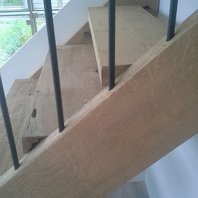 Escalier sur mesure artisabois menuiserie artisanale Herve de Broux