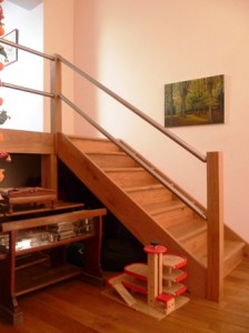 Escalier chêne+Inox
